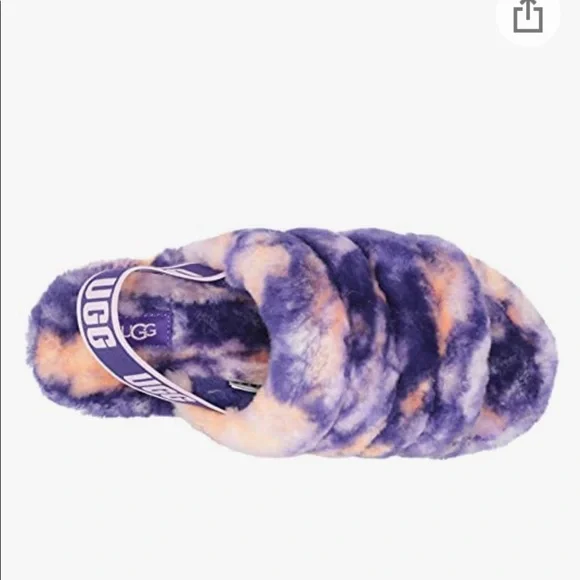 UGG Fluff Yeah fluffy slide in violet marble - Picture 7 of 12
